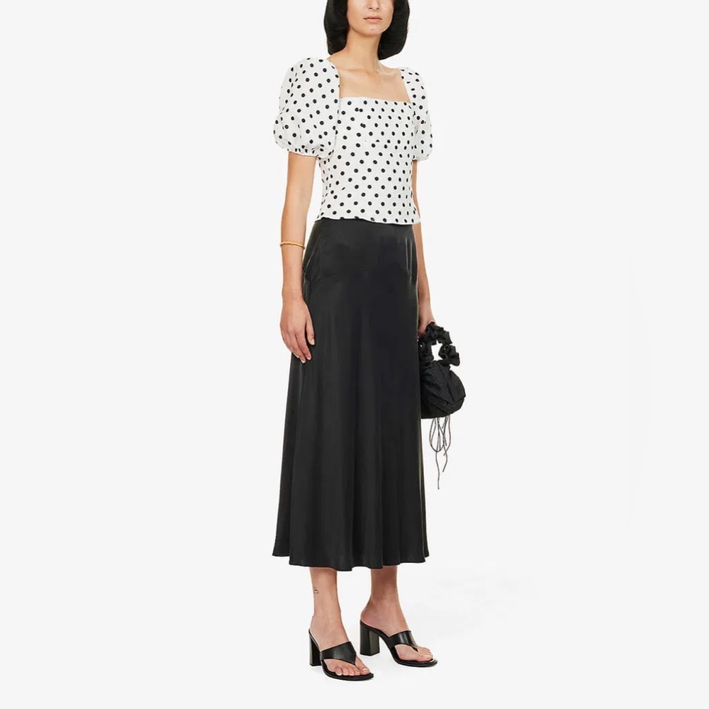Flamant Rose | Puff Sleeve Polka Dot Top